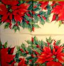 205 Weihnachten Blumen - 3-lagig (creme)